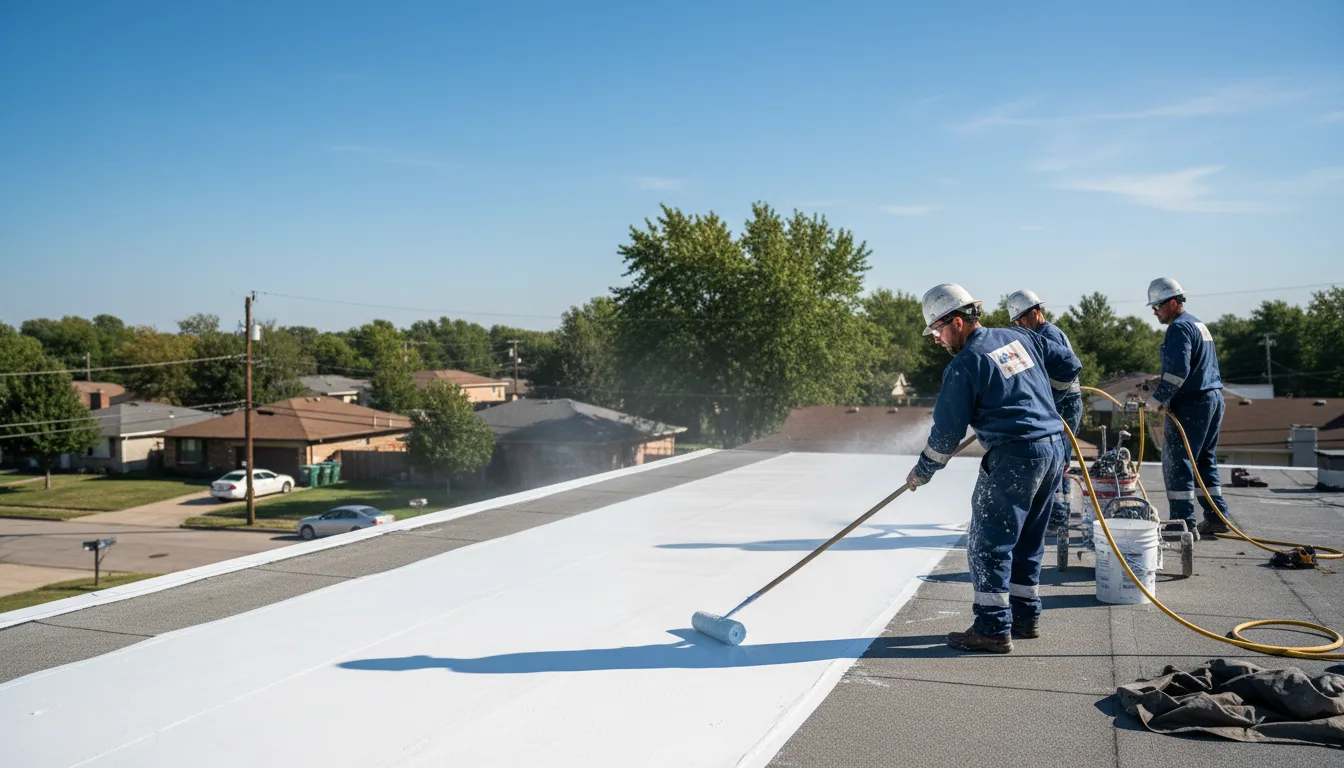 Commercial roof coating in Romayor, TX near me